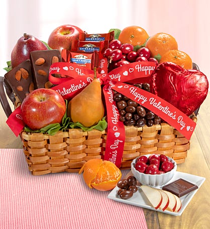 Be Mine Valentine Fruit and Chocolates Gift Basket